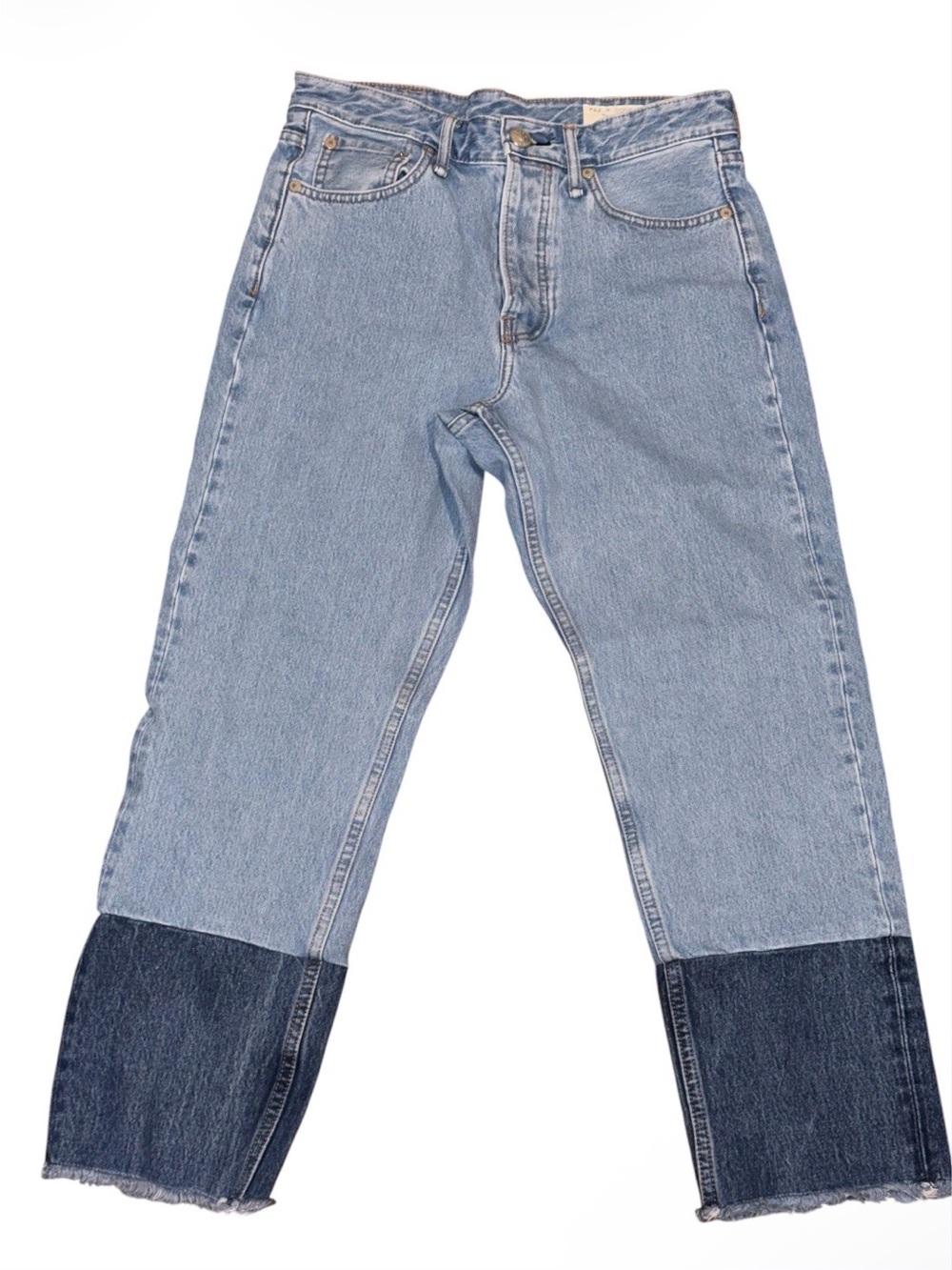 Rag & Bone Maya High-Rise Ankle Slim Two-Tone Jeans